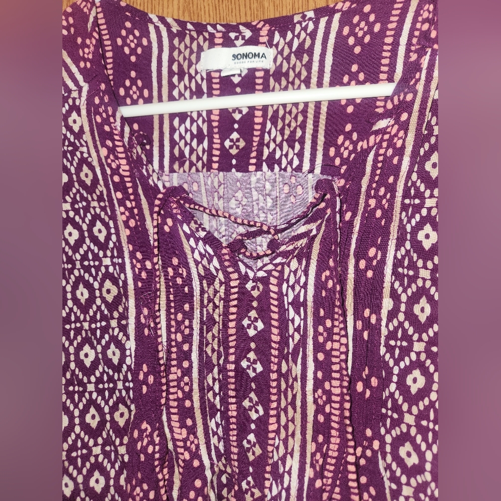 💓 3/$15 Sonoma Size Large 1/2 Sleeve Mini Dress - Picture 3 of 10